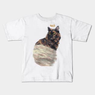 Pretty Princess Truffle Cat Gouache Digital Painting Kids T-Shirt